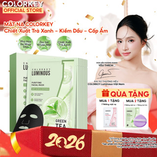   LIVE DAILY  Mặt Nạ Trà Xanh 1 Hộp 10 Miếng Mặt Nạ Giấy COLORKEY LUMINOUS BHA Hỗ Trợ Giảm Dầu Mụn 25ml miếng 