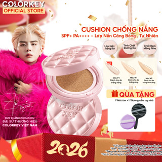  Cushion Chống Nắng SPF 50+ PA++++ COLORKEY Kẻ Ô Hồng Mỏng Nhẹ Giữ Lớp Make-Up Lâu Trôi 11g 