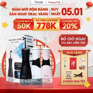   GIÁ 749K LIVE ECOGO  Máy tăm nước Flossie Ultra vòi phun 2 chiều công nghệ xoay 360 độ cho người niềng răng 