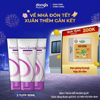  Combo 3 tuýp dầu gội SnowClear One 50ml thành phần dầu dừa bạc hà hỗ trợ làm sạch gàu không ngứa giảm tiết bã nhờn 