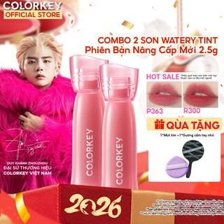   COMBO 2 SON  Son COLORKEY Watery Tint Phiên Bản Mới Bền Màu Lâu Trôi Không Dính Cốc Siêu Mịn Môi 2.5g 