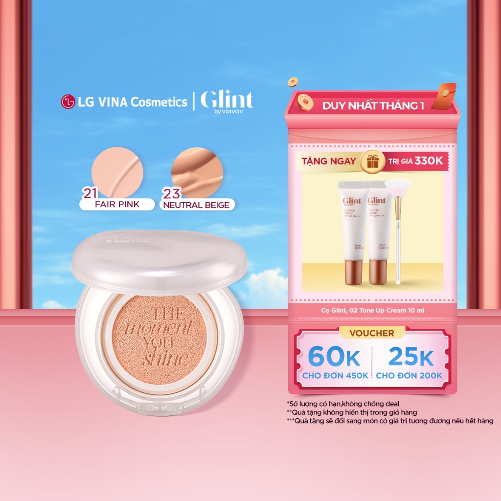 [LG Makeup VN] Phấn nước căng bóng che phủ toàn diện Glint Highlighting Cushion Foundation SPF50+/PA