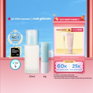   LG Makeup VN  Set Kem lót kiềm dầu Code Glokolor Fix-on Primer 30ml và Dạng thỏi 4g mịn da bền màu 24h 