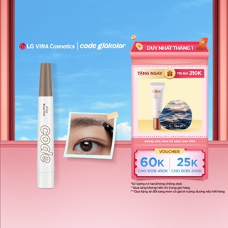   LG Makeup VN  HSD 24.08.2026 Bút phẩy sợi lông mày Code Glokolor Brown Tint 4 Tips 
