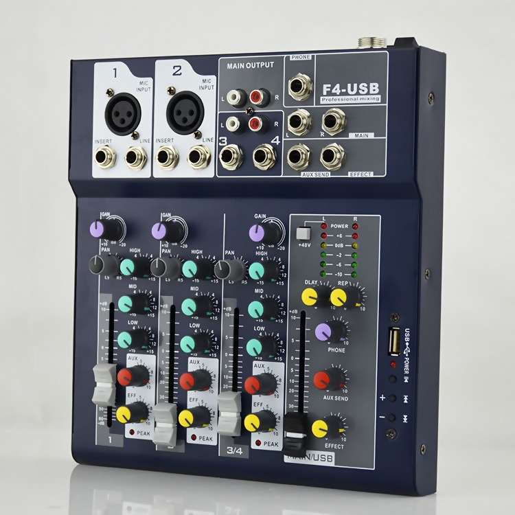 Mixer F4 USB Hàng Loại 1 . Hỗ Trợ Kết Nối Blutooth , Âm Thanh Sống Động. Bàn Trộn Âm Thanh F4 Dễ Dàn