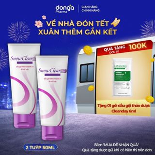  Combo 2 tuýp dầu gội SnowClear One 50ml chiết xuất dầu dừa hỗ trợ làm sạch gàu sạch nấm giảm rụng tóc 