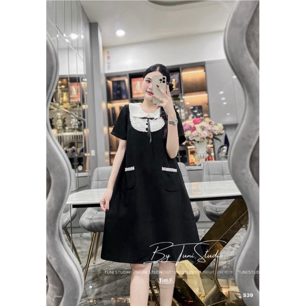 (NH CLOTHING)Váy tuyết mưa cổ nơ size Sm