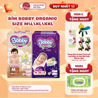   MUA TẶNG QUÀ  Bỉm Tã quần BOBBY ORGANIC Size M L XL XXL Siêu Mỏng Thoáng Khí Chống Tràn Dịu Nhẹ - nepshop1 