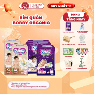   MUA 3 TẶNG QUÀ  Bỉm Tã quần BOBBY ORGANIC Size M L XL XXL Siêu Mỏng Thoáng Khí Chống Tràn - nepshop1 