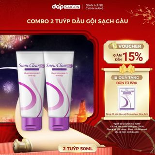  Combo 2 Tuýp Dầu Gội SnowClear One Hỗ Trợ Sạch Gàu Giảm Ngứa Da Đầu Dạng Tuýp 50ml 