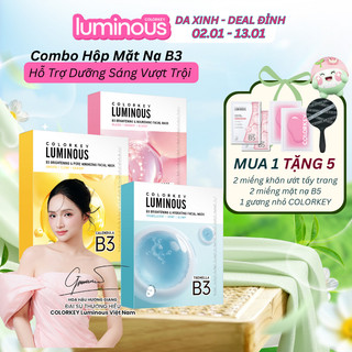   DAILY LIVE   Combo 3 Hộp Mặt Nạ Giấy B3 Thế Hệ Mới COLORKEY LUMINOUS 30ml  miếng Hỗ Trợ Dưỡng Sáng,Cấp Ẩm Vượt Trội 
