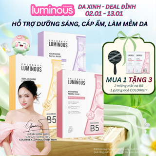   HƯƠNG GIANG YÊU THÍCH  Combo 3 Hộp Mặt Nạ Giấy COLORKEY LUMINOUS Vitamin B5 Cấp Ẩm Cho Da Mịn Màng 10 miếng hộp 