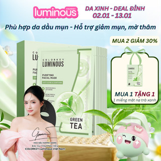   HƯƠNG GIANG YÊU THÍCH  Mặt nạ giấy trà xanh COLORKEY LUMINOUS BHA hỗ trợ giảm dầu mun 25ml Miếng 