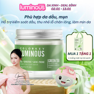  Mặt Nạ Bùn Trà Xanh COLORKEY LUMINOUS Làm Sạch Da Không Gây Khô Da Khi Dùng 60g hũ 