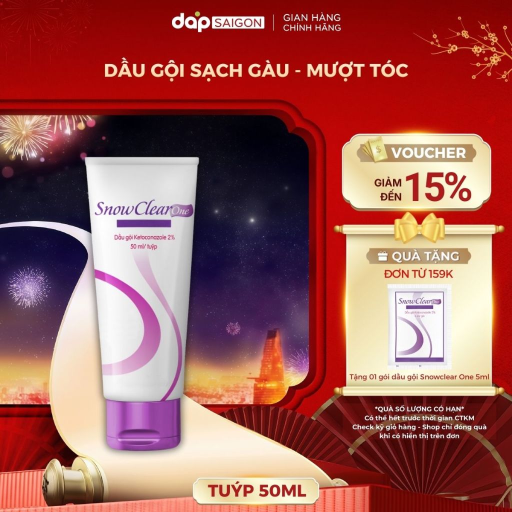Dầu gội sạch gàu Snow Clear One tuýp 50ml hết ngứa dưỡng chất dầu dừa mềm tóc
