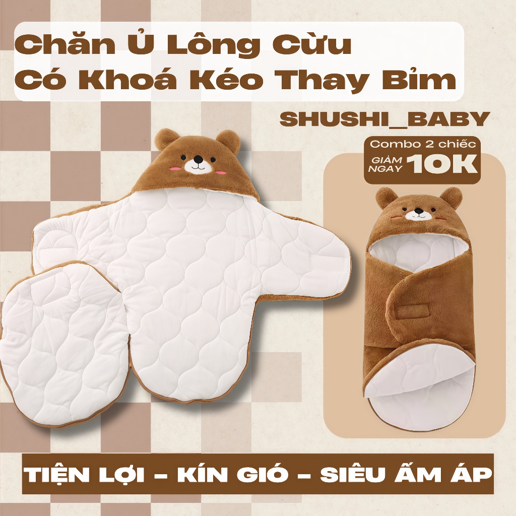 Chăn Ủ Cao Cấp Cho Bé Mềm Mịn Siêu Ấm