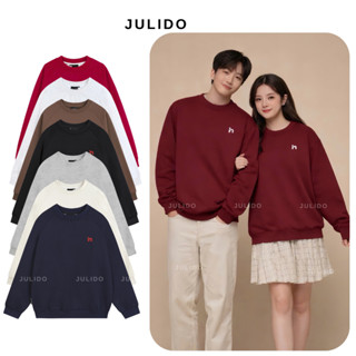 Áo Sweater cổ tròn logo thêu sắc nét cao cấp JULIDO vải nỉ 2 da form rộng unisex