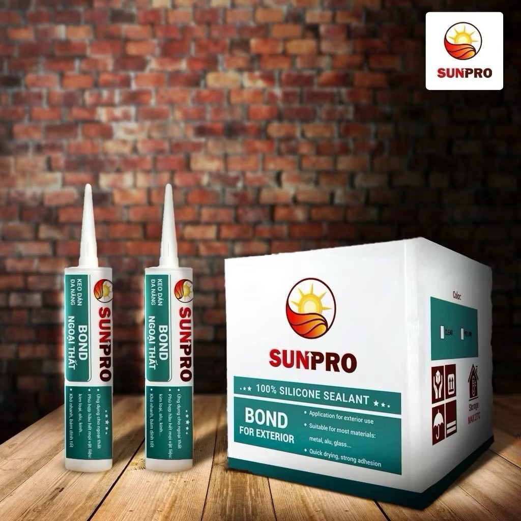 [Thùng 24 Chai] Keo Bond Ngoại Thất SUNPRO 300ml - Keo Dán Đa Năng, Ngoài Trời, Biển Quảng Cáo, Alu,