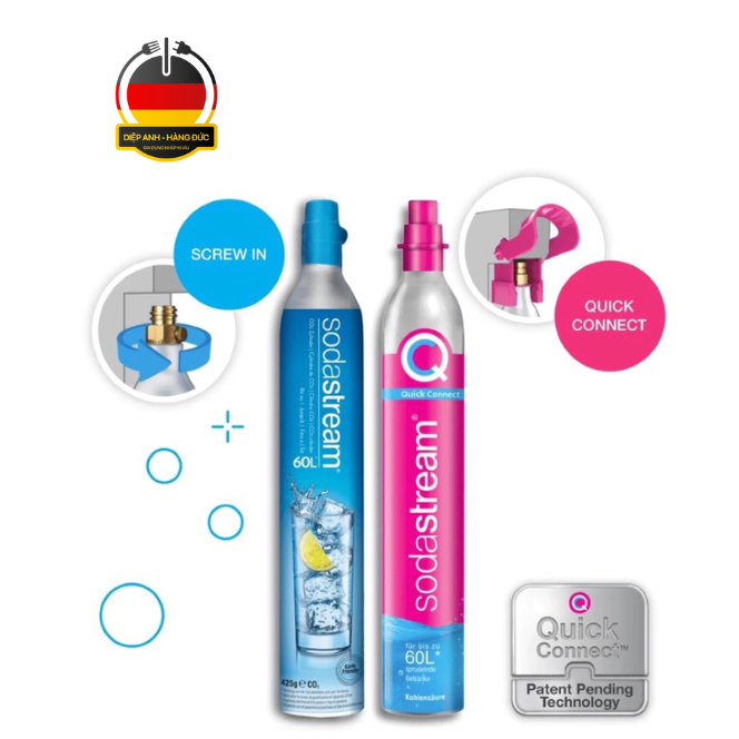 Bình Soda ( co2 ) 410g - 425g 60L cho máy Sodastream Fizzi - Terra - Diệp Anh Hàng Đức