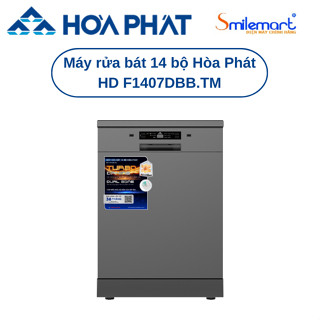 Máy rửa chén bát độc lập Hòa Phát HD F1407DBB.TM(14 bộ) - Bảo hành tại nhà 36 tháng -Tặng 30 viên rửa bát +01 ô Hòa Phát