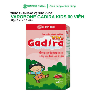 Thực Phẩm Bảo Vệ Sức Khỏe GADIRA KIDS - Viên Uống Hỗ Trợ Giảm Triệu Chứng Đầy Hơi Cho Bé (Hộp 60V) - Shinpoong Pharma