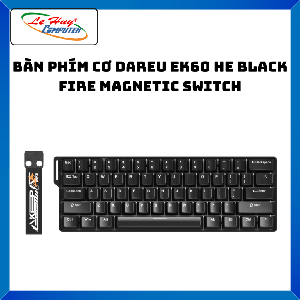 Bàn Phím Cơ DareU EK60 HE Black Fire Magnetic switch - Hàng Chính Hãng