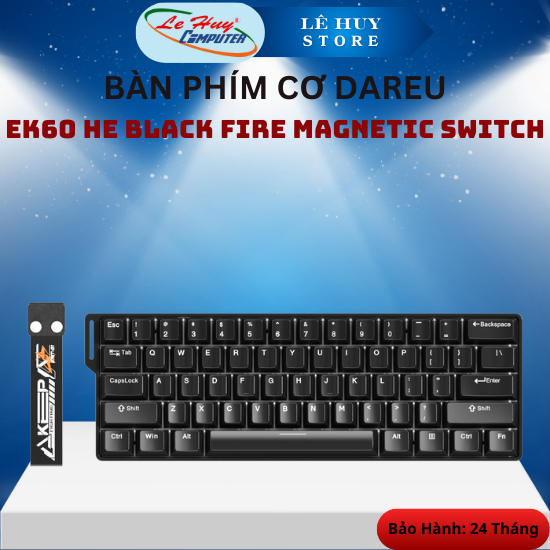 Phím Cơ DAREU EK60 HE BLACK (Fire Magnetic Switch) - Hàng Chính Hãng