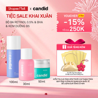  Bộ Ba Hỗ Trợ Cải Thiện Và Phục Hồi Da Candid Retinol 0.5% 30ml & Kem Dưỡng B5 Cica 50ml & BHA 100ml 
