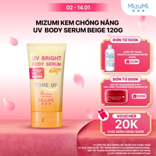  Kem chống nắng nâng tone MizuMi UV Bright Body Serum Tone Up Beige  Lilac 120 ml 