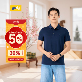    Áo thun polo nam cổ bẻ YODY vải mắt chim tay ngắn thoáng mát chuẩn form APM7459 