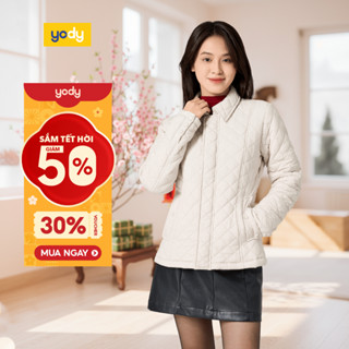  Áo phao nữ YODY trần trám 3 lớp nẹp giấu khóa cản gió form ôm vừa phải PHN7008 WCPJ25F013 