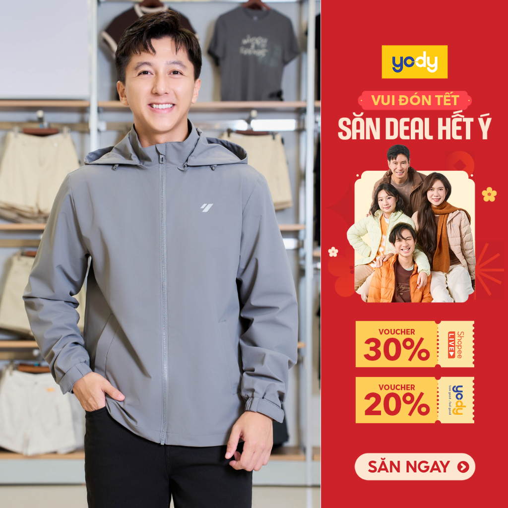  Áo khoác gió nam Yody 3C Promax cản gió cản bụi giữ ấm MCJA25F091 