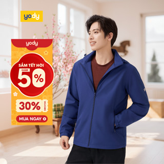  Áo khoác gió nam YODY 2 lớp có mũ rời cản gió cản bụi MCWC25F049 