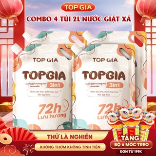  Nước Giặt Xả Top Gia 3in1 Đa Sắc Hương Lavender Túi 2L Dịu Nhẹ An Toàn Cho Da Lưu Hương 72H 