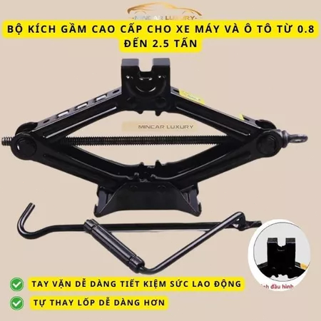 Bộ Kích Gầm Ô Tô, Kích Thay Lốp Cho Xe Hơi Có Đòn Bẩy