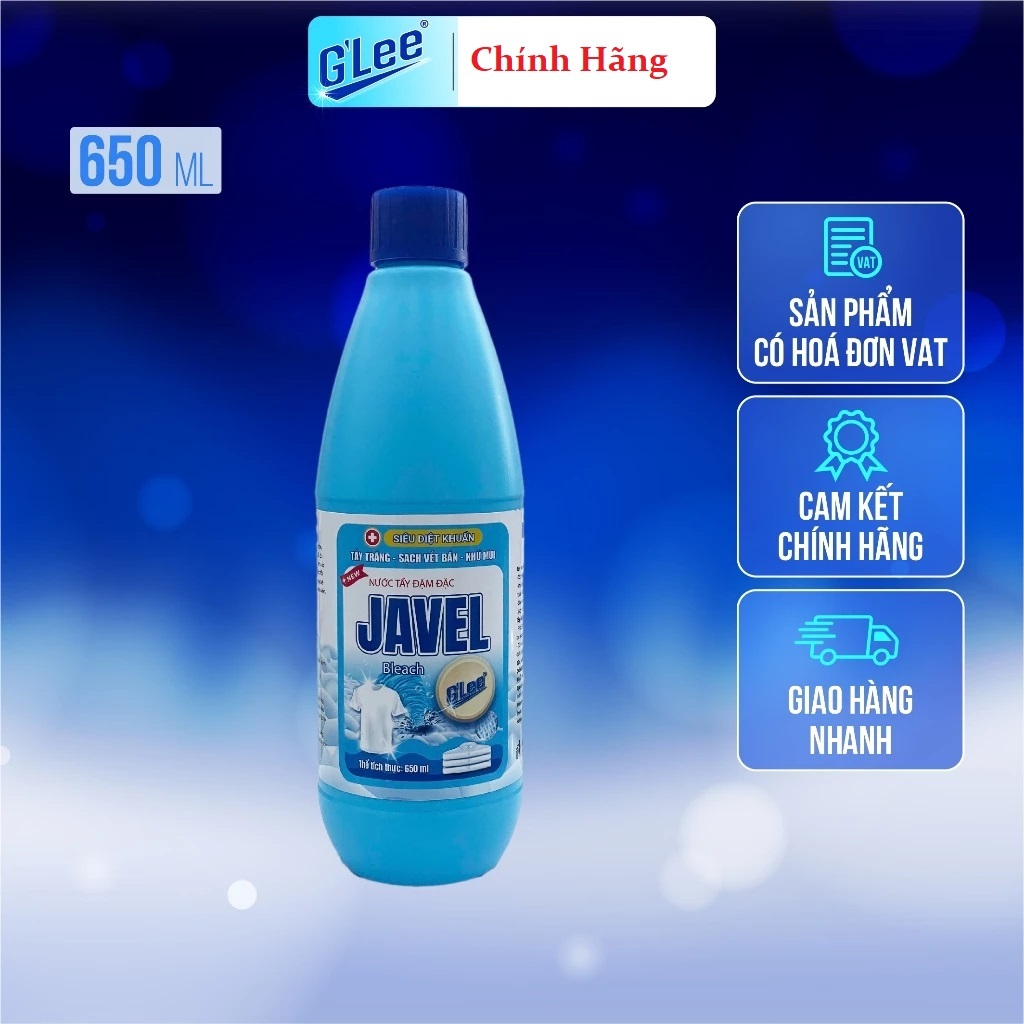 Nước Tẩy Quần Áo Đậm Đặc Javen GLee Tẩy Mọi Vết Bẩn và Diệt Khuẩn Hiệu Quả - Chai 650ml