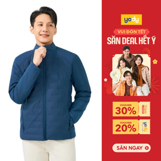  Áo phao nam YODY cao cấp lông vũ ép bonding phối nách - PVM7011 