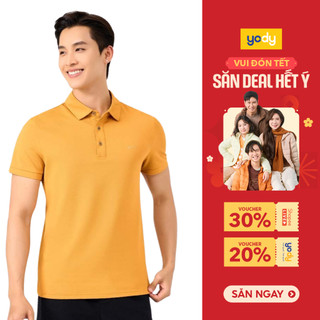  Áo phông có cổ YODY nam tay ngắn vải cotton mắt chim cổ bẻ thoáng mát mềm mịn không nhàu APM7459 