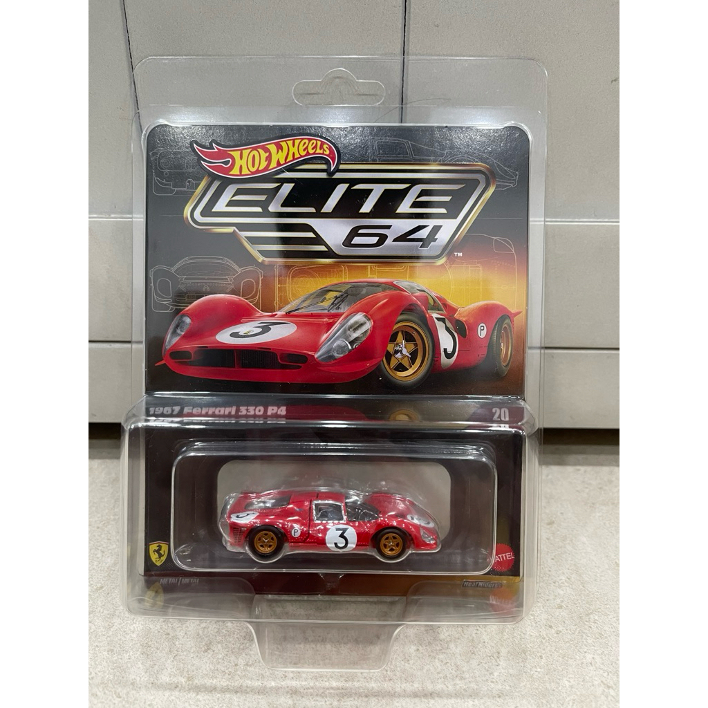 Xe mô hình đồ chơi bánh cao su Hotwheels 1:64 PREMIUM - ELITE 64 - 1967 Ferrari 330 P4
