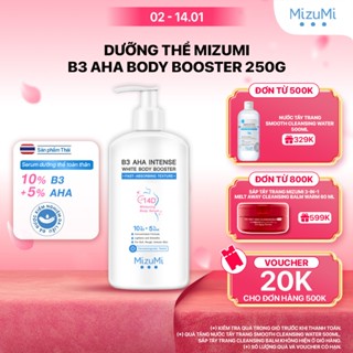  MizuMi Dưỡng Thể Sáng Da B3 AHA Intense White Body Booster 250g Trắng Khỏe Mịn Màng  Niacinamide AHA Ceramide 