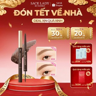  SACELADY Bút kẻ mày kết hợp Mascara chân mày 2 in 1 kháng nước tạo lông mày rậm lên màu đều 0,95g 
