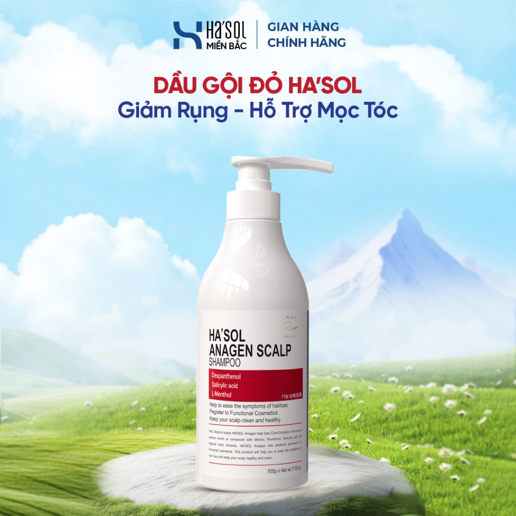 Dầu Gội Đỏ HASOL Giảm Rụng Tóc, Hỗ Trợ Mọc Tóc Dùng Cho Tóc Rụng, Mỏng Và Yếu - Ha'sol Anagen Scalp 