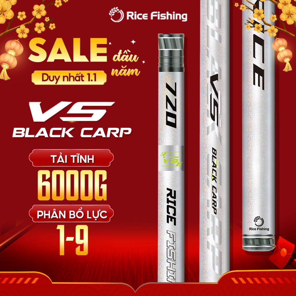 Cần câu đài săn hàng trắm đen V5 BLACK CARP RICE FISHING carbon 30T+40T CC-38