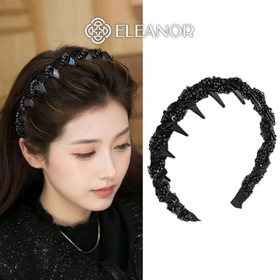 Băng đô cài tóc nữ Eleanor Accessories răng cưa đính hạt cườm phong cách hàn quốc phụ kiện tóc 11312