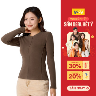  Áo thun dài tay áo giữ nhiệt nữ YODY sợi viscose giữ ấm tối ưu XTRA-HEAT WCLT25F042 