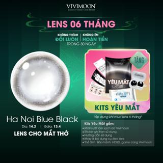  Lens cận VIVIMOON màu đen tự nhiên cho mắt thở Hà Nội Blue Black 6 tháng từ 0-8 độ  Giá 01 đôi  