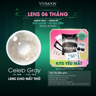  Kính áp tròng cận VIVIMOON cận xám tây cho mắt thở Celeb Gray  Giá 01 đôi  