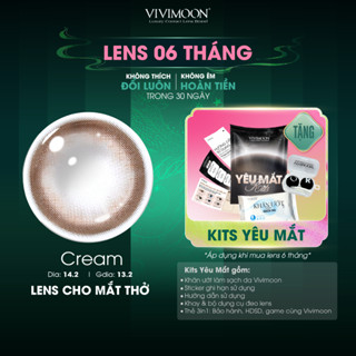  Kính áp tròng VIVIMOON LENSPRESSO cận nâu tây cho mắt thở CREAM hạn dùng 6 tháng  Giá 01 đôi  