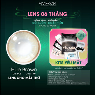  Kính áp tròng VIVIMOON lens cận nâu tự nhiên cho mắt thở Huế Brown  Giá 01 đôi  