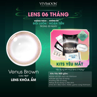  Lens khóa ẩm cận Venus Brown VIVIMOON màu nâu tự nhiên 3 - 6 tháng  Giá 01 đôi  